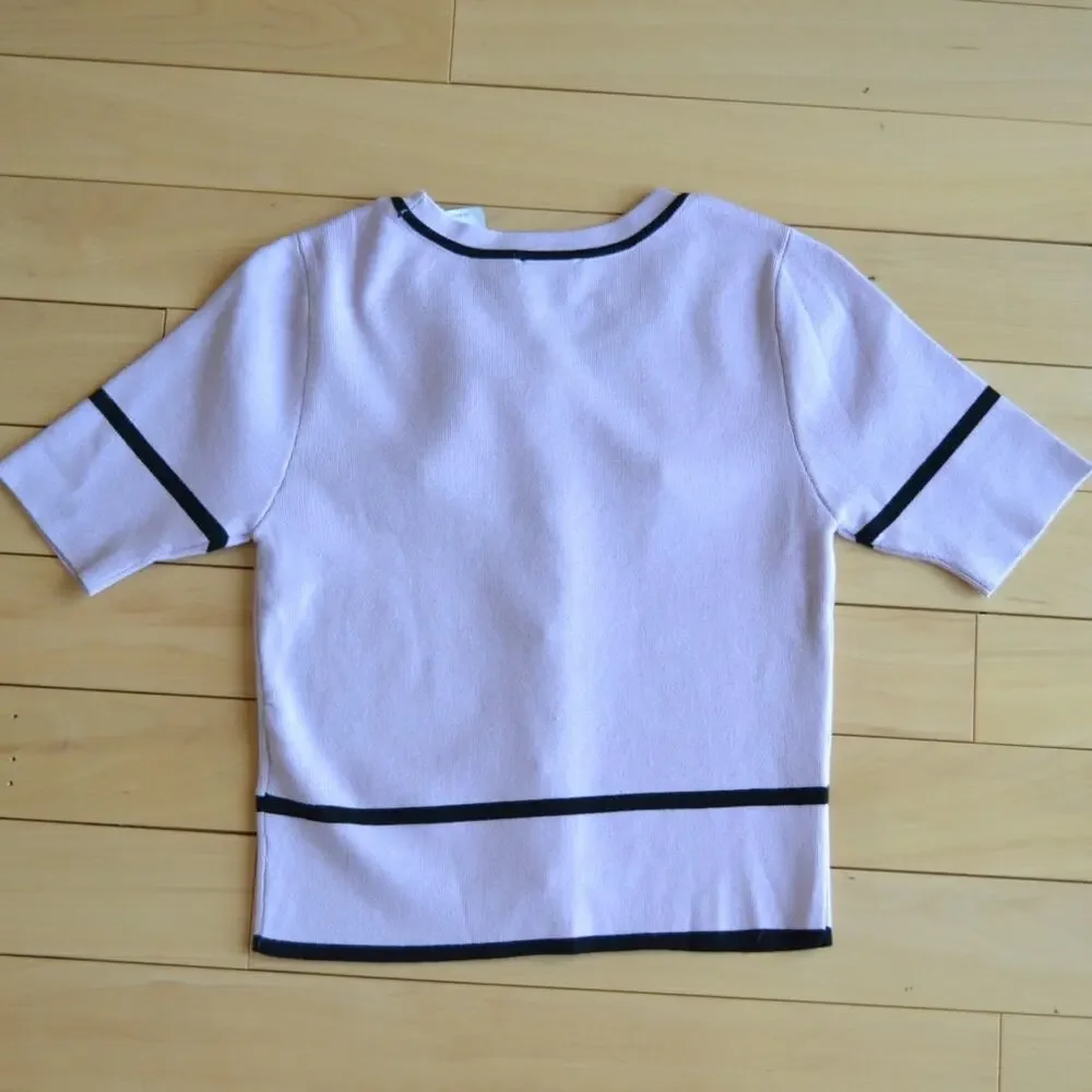 NWT Bebe Cardigan Sweater Purple Black Girl's Size Medium